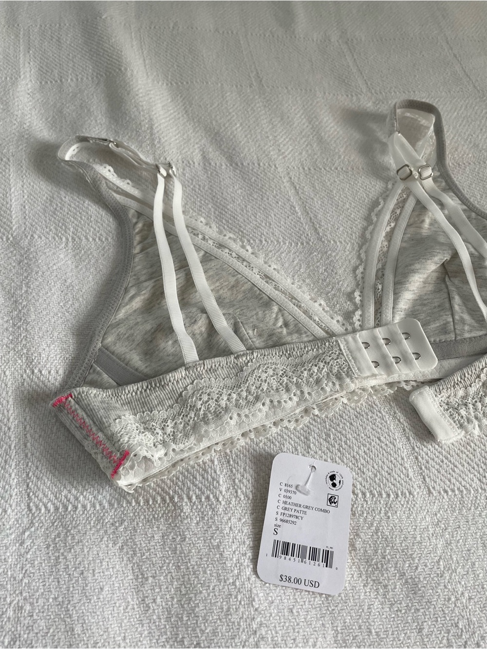 Free People Oh My Darling Plunge Bralette in Heather Grey Combo - Picture 5 of 8